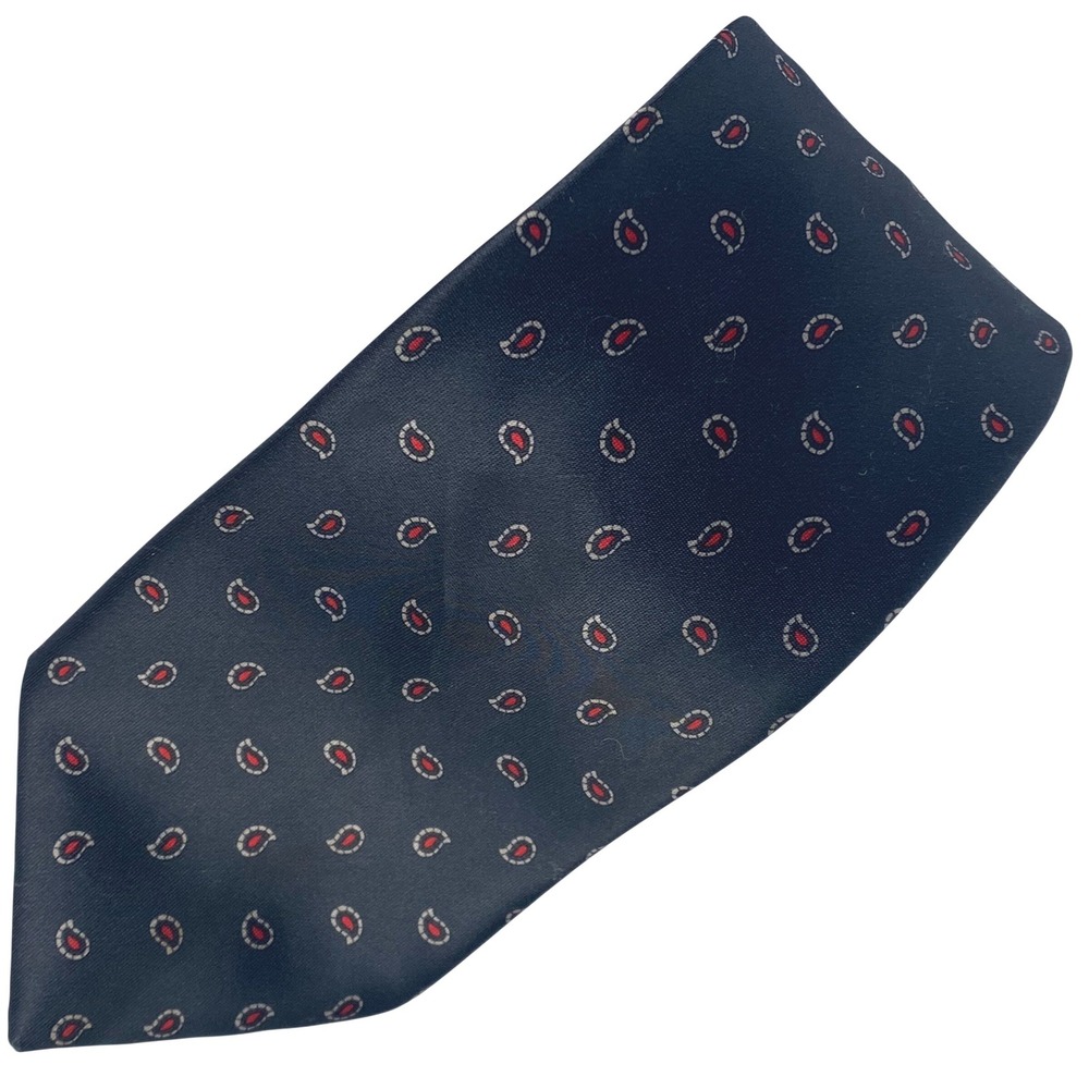 KETCH Neck Tie Mens Classic Navy‎ Red Micro Paisley Traditional Polyester 56x3.5